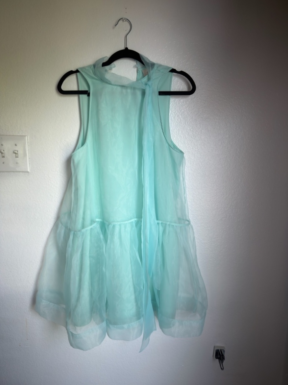 BHLDN mint green fairy dress romantic flowy wedding guest dress size M